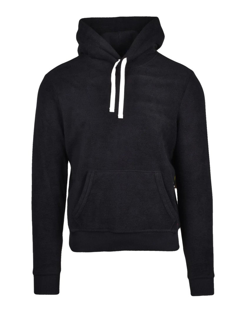 Polo Ralph Lauren Black Textured Sponge Cotton-Blend Hoodie