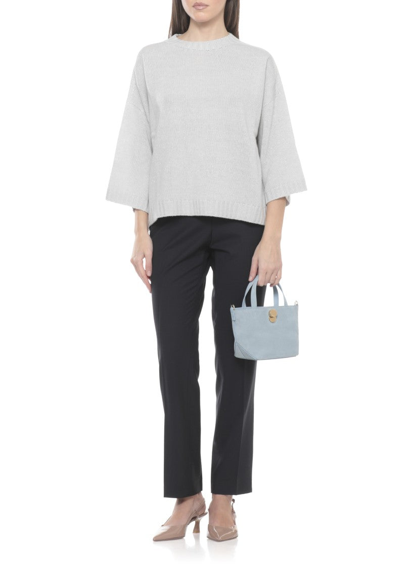 Fabiana Filippi Grey Lurex Wool Sweater