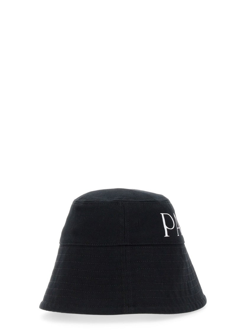 Patou Classic Black Bucket Hat With Structured Crown