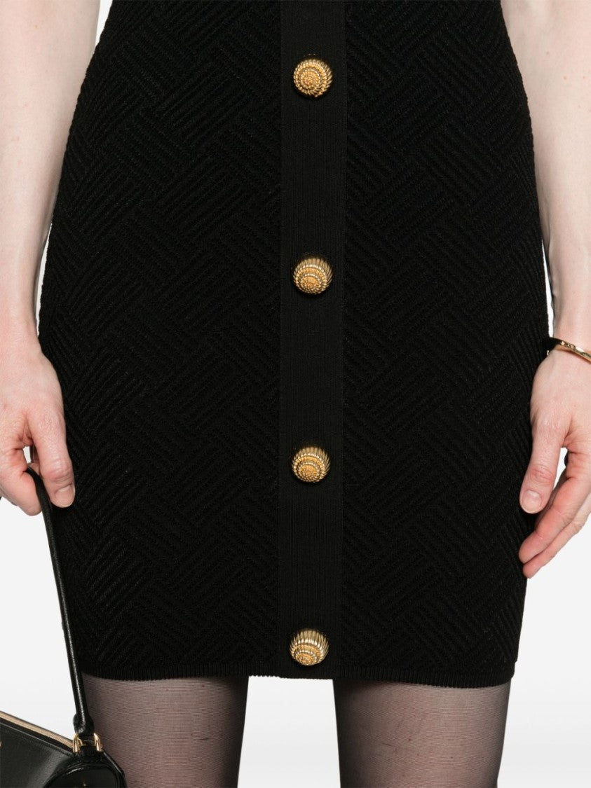Balmain Black Fitted Mini Dress
