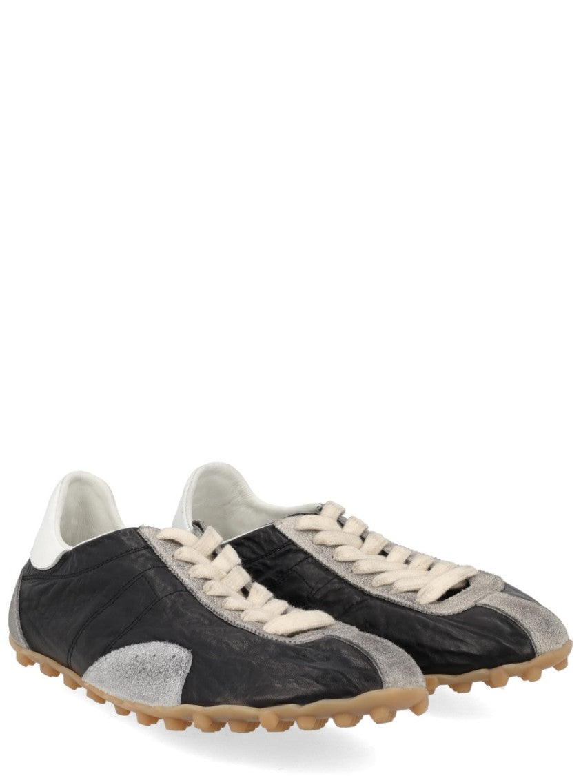 Maison Margiela Black Sprinters Suede Panel Leather Sneakers