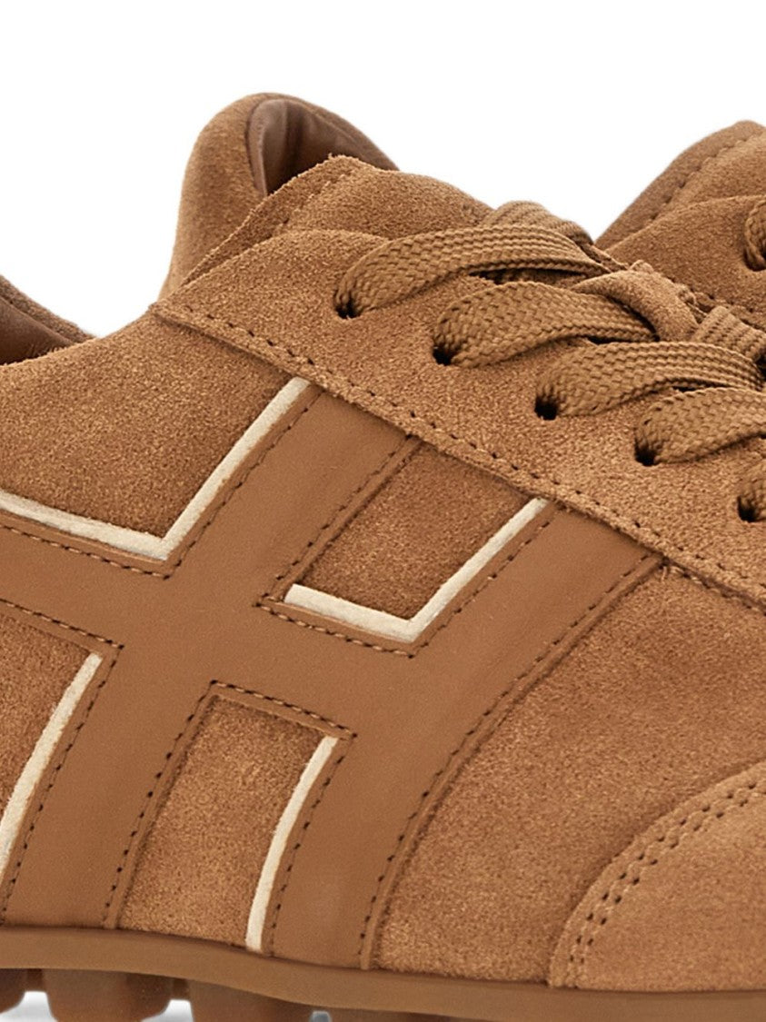 Hogan Low-Profile Suede Sneakers With Distinctive Side Panel Design
