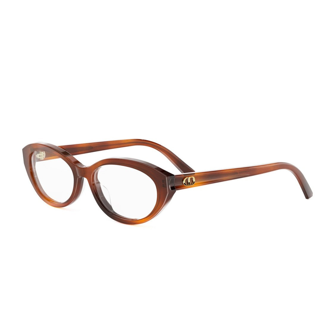 Dior Havana B1i Translucent Amber Oval Glasses