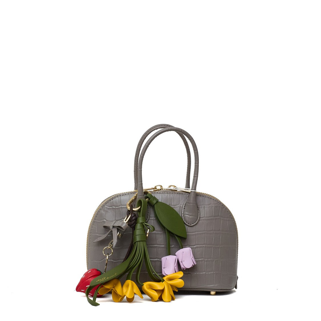 Self-Portrait Croc-Embossed Leather Mini Bag With Dual Zip Closure