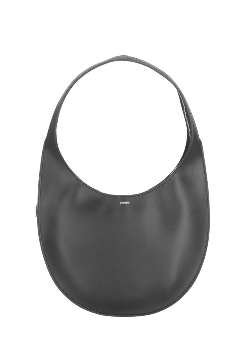 Coperni Crescent-Shaped Soft Leather Shoulder Bag With Contrasting Logo