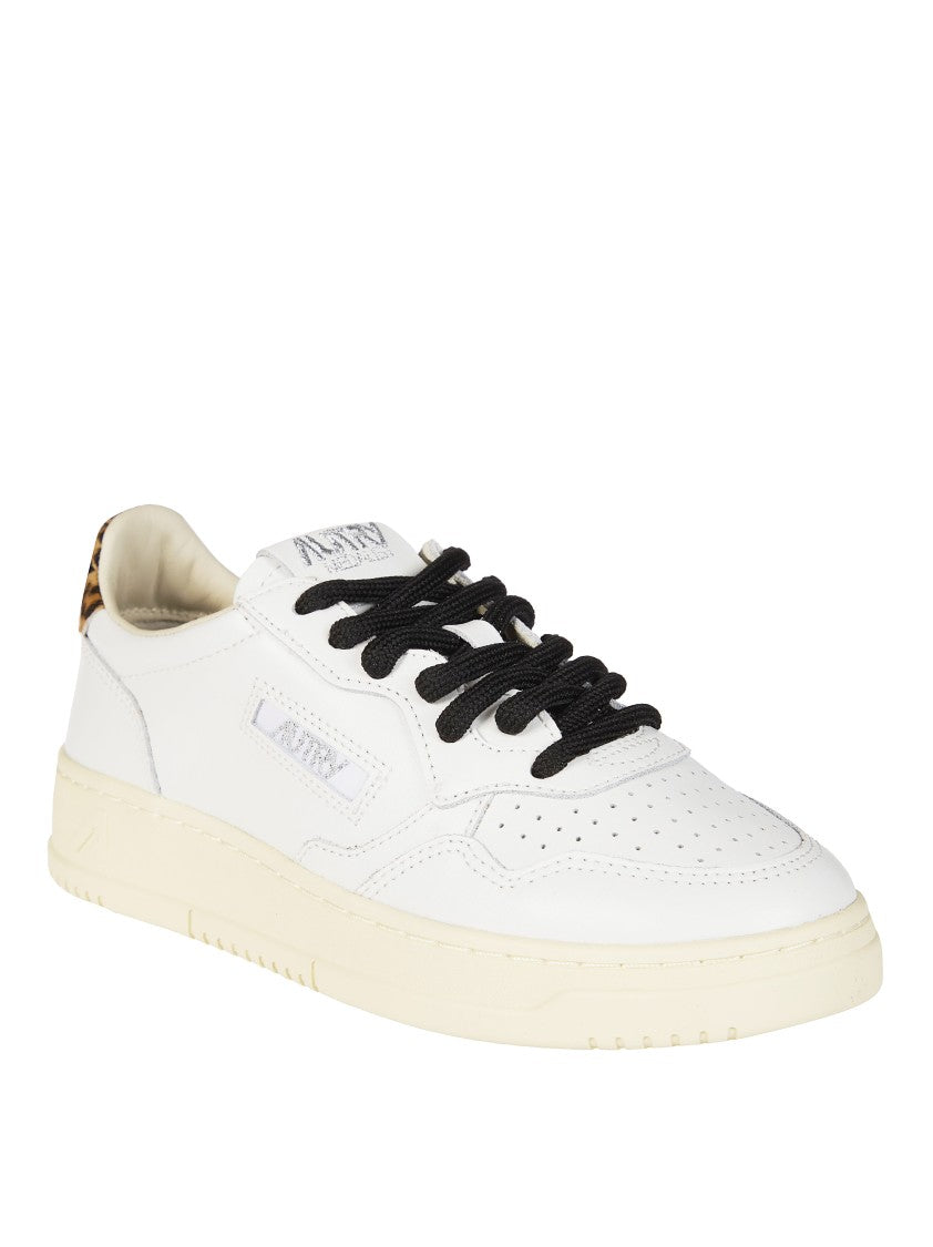 Autry White Medalist Low Leopard Print Sneakers