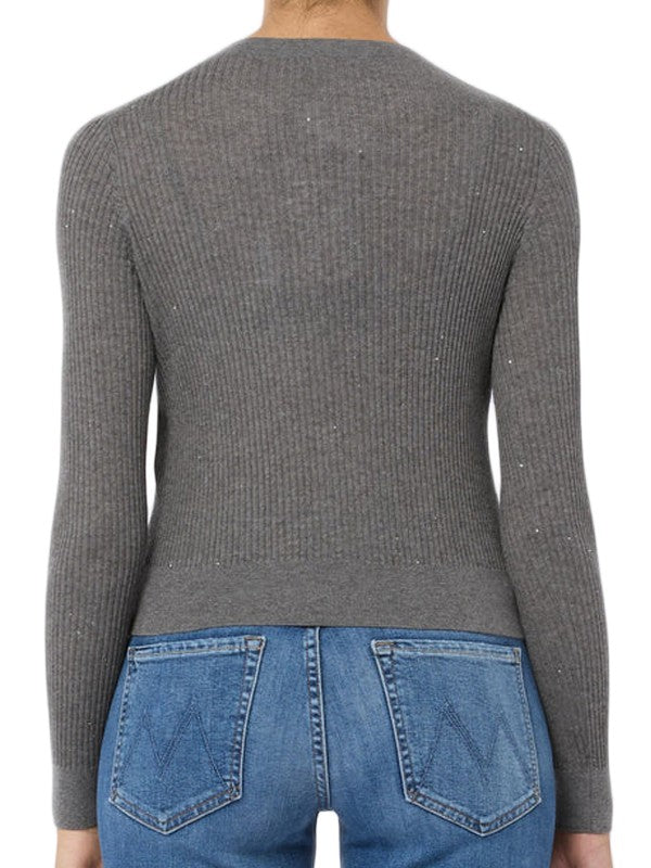 Max Mara Ribbed Silk-Wool Cardigan With Button-Down Front