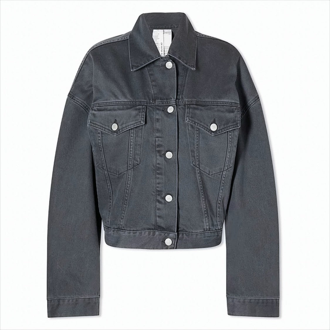 Acne Studios Loose-Fit Black Denim Trucker Jacket With Classic Collar And Button Closure