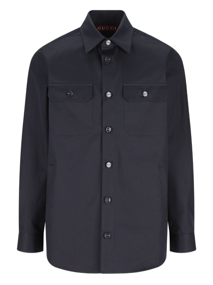 Gucci Structured Collar Button-Down Shirt With Chest Pockets