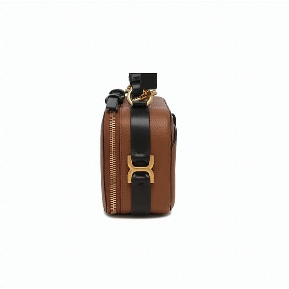 Chloé Structured Brown Calf Leather Crossbody Bag