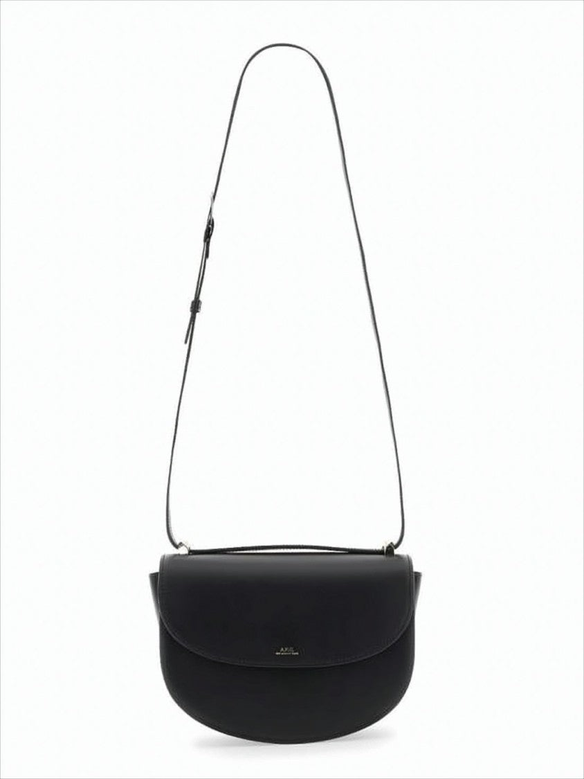 A.P.C. Smooth Leather Geneva Flap Shoulder Bag