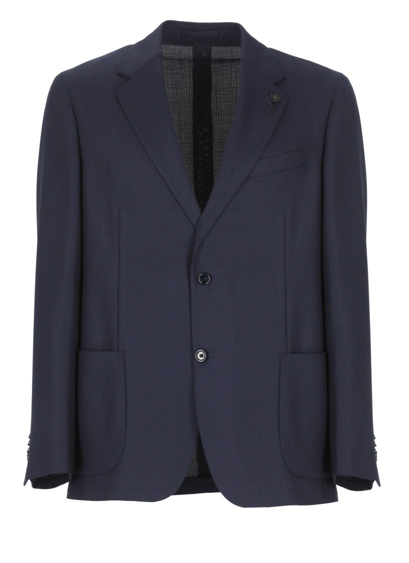 Lardini Blue Virgin Wool Jacket