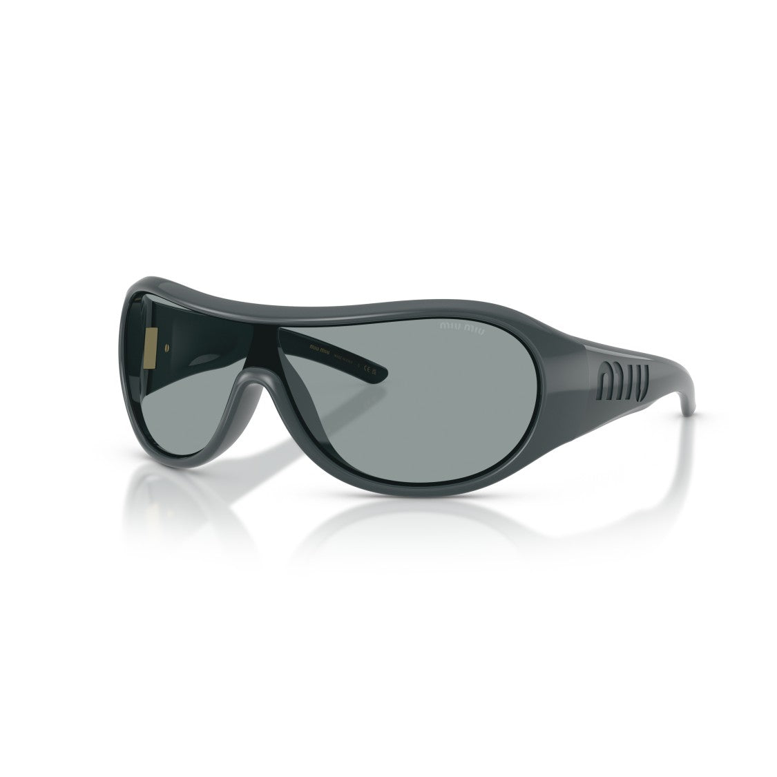 Miu Miu Wraparound Sunglasses With Matte Black Frame