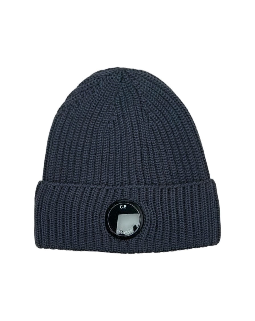 C.P. Company Ribbed Knit Beanie With Iconic Lens Detail