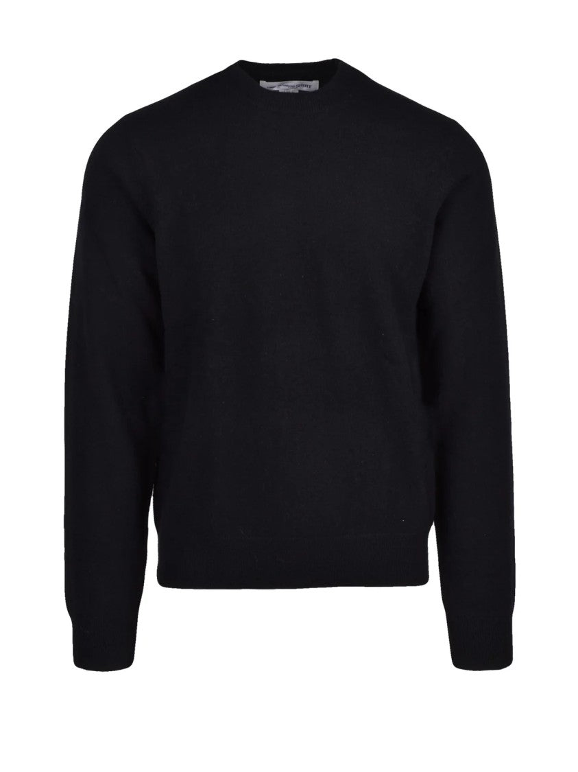 Comme Des Garçons Crew Neck Pullover In 100% Wool With Minimalist Design