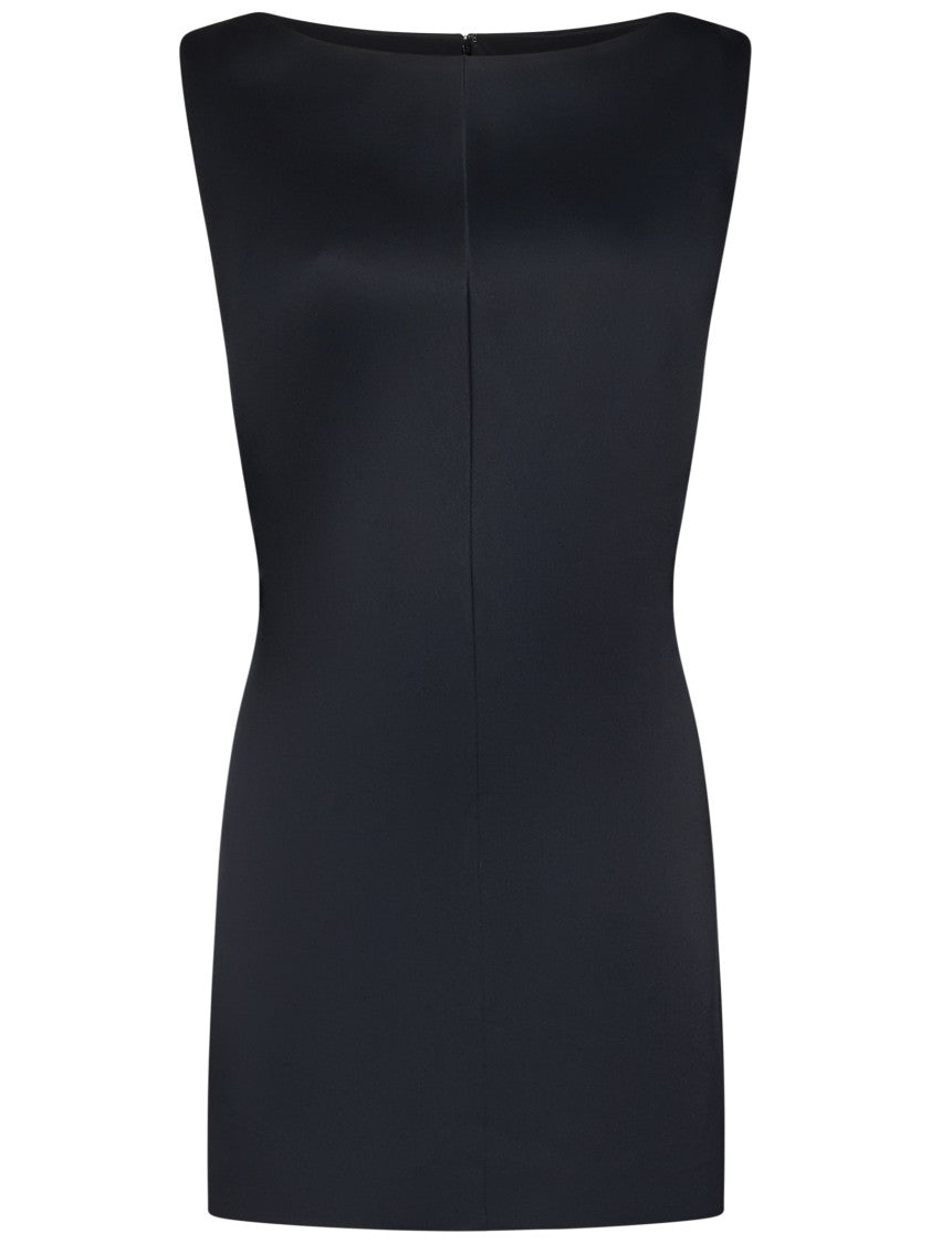 Khaite Sculptural Black Minidress With Wavy Bodice