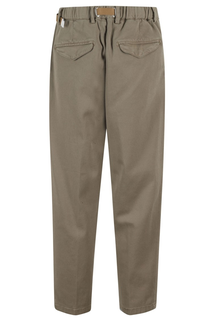 White Sand Relaxed-Fit Trousers With Tapered Leg