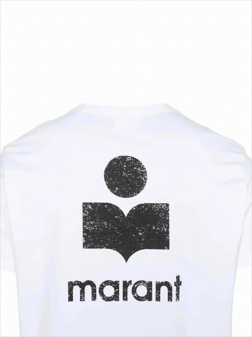 Isabel Marant Minimalist Short Sleeve T-Shirt With Distressed Logo