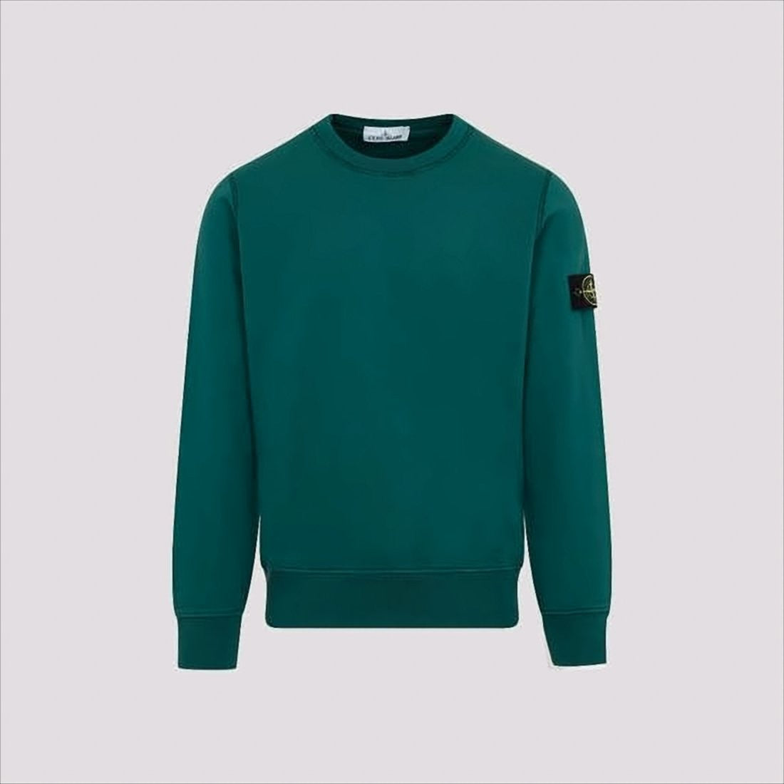 Stone Island Minimalist Long-Sleeve Crewneck Sweatshirt With Distinctive Patch Logo