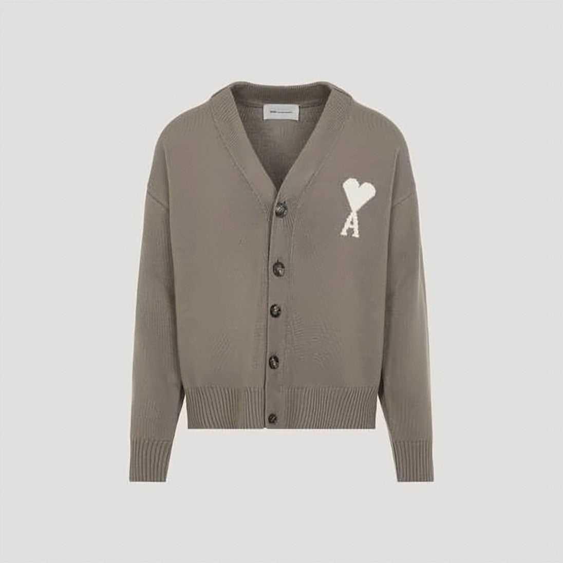 Ami Paris Iconic Heart Emblem V-Neck Cardigan