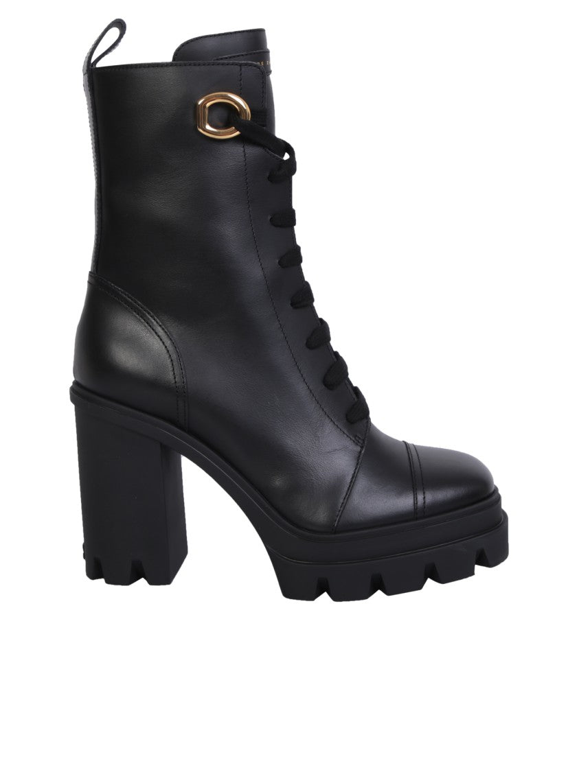 Giuseppe Zanotti Black Leahter Ankle Boots