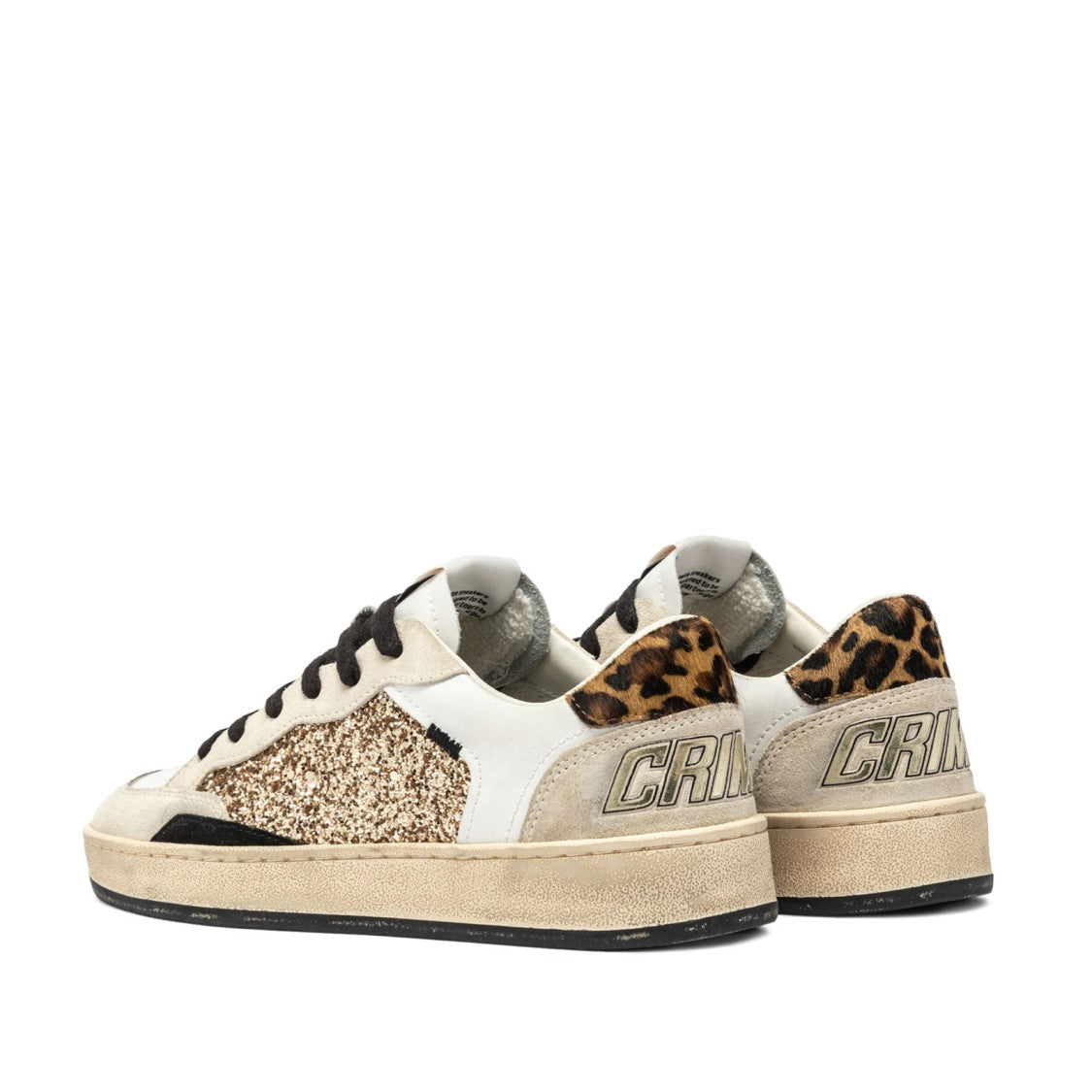 Crime London Leopard-Print And Glitter Accented Sneakers