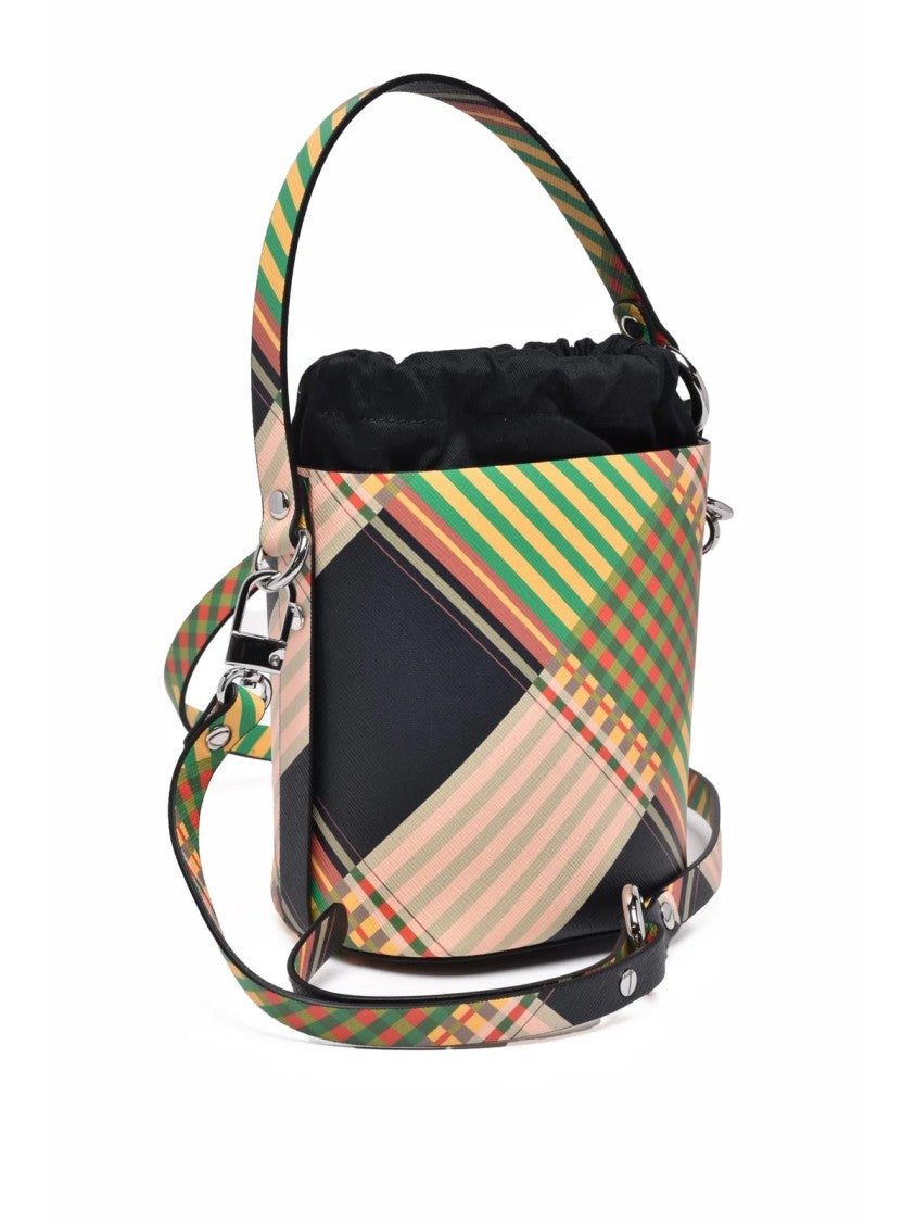 Vivienne Westwood Multicolor Polyurethane Plaid Bucket Bag