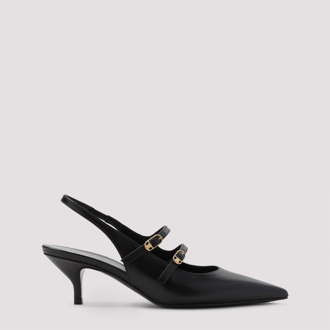Celine Double Straps Black Calfskin Mules