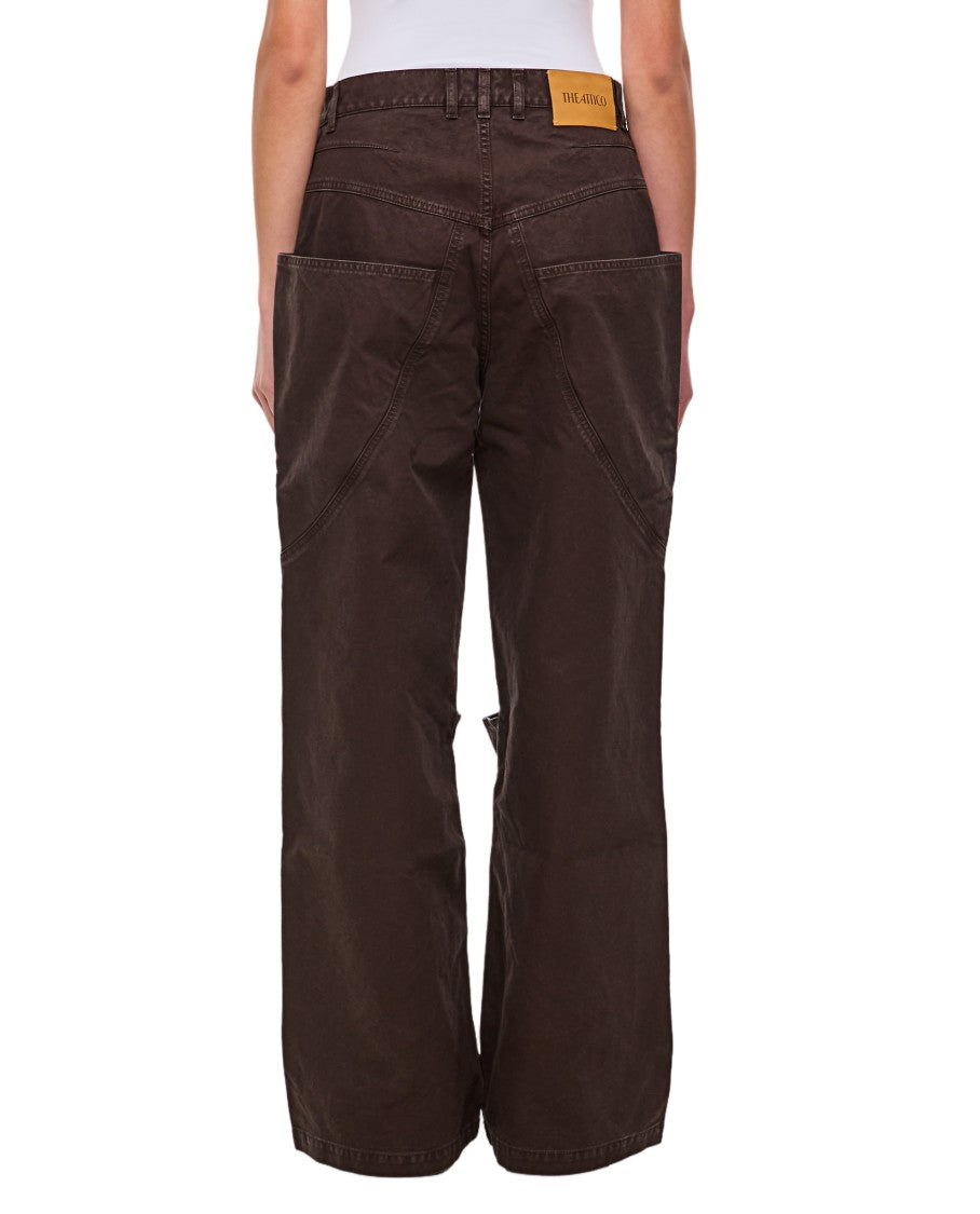 The Attico Baggy Long Trousers With Overlapping Panels And Pocket Details