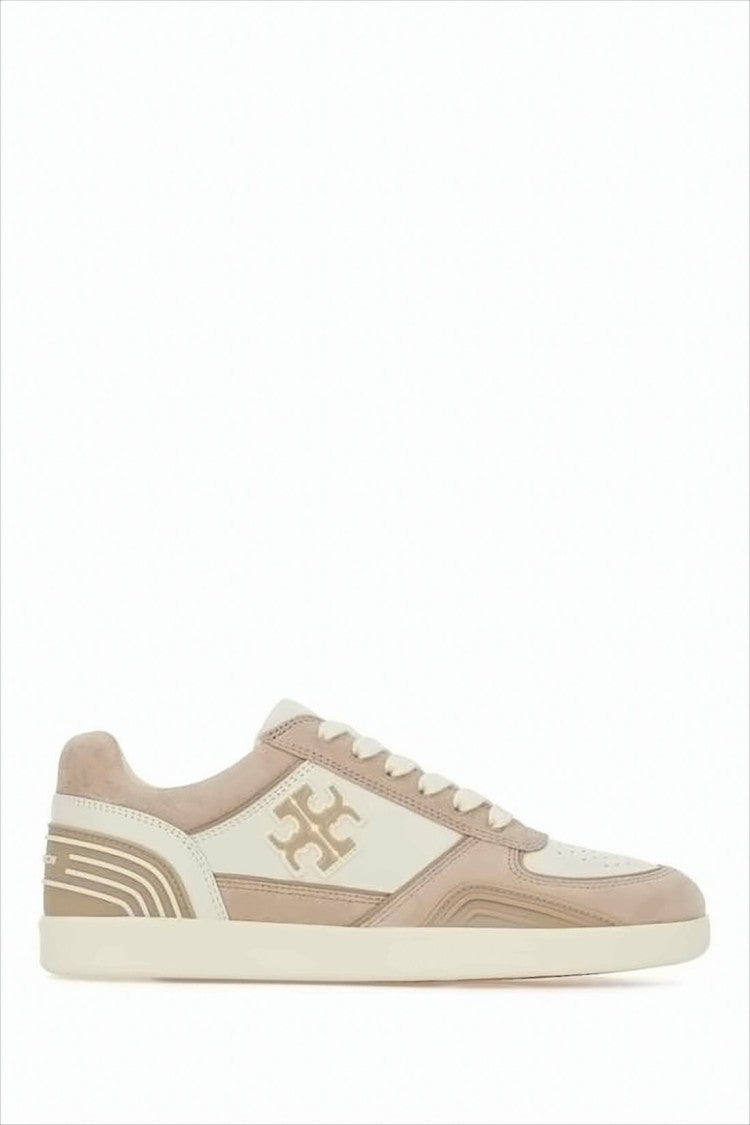 Tory Burch Low-Top Lace-Up Sneakers With Signature Emblem