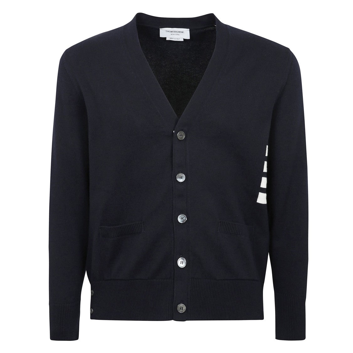 Thom Browne V-Neck Cardigan With Grosgrain Details