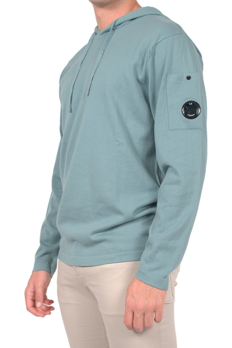 C.P. Company Light Teal Lens Detail Pullover Hoodie