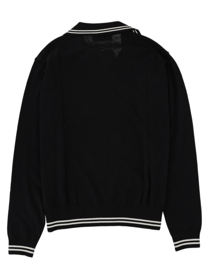 Vivienne Westwood Doubletake Striped Long-Sleeve Cotton-Cashmere Polo Shirt