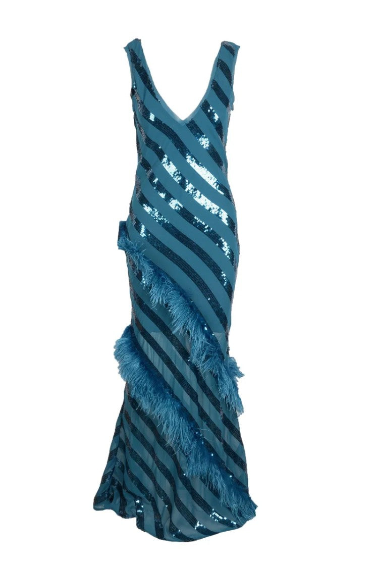 Patrizia Pepe Sera Long Dress Polyester - Blue