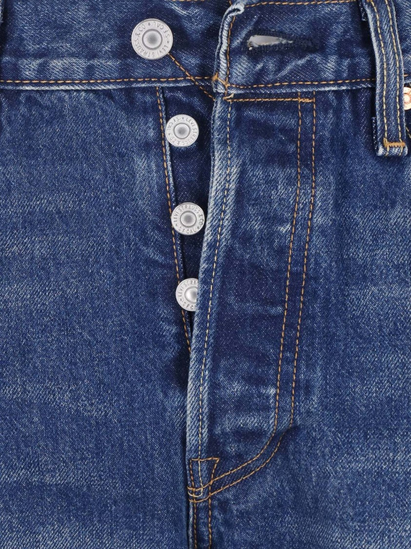 Levi's Strauss Blue 501 Selvedge Straight-Leg Cotton Denim Jeans