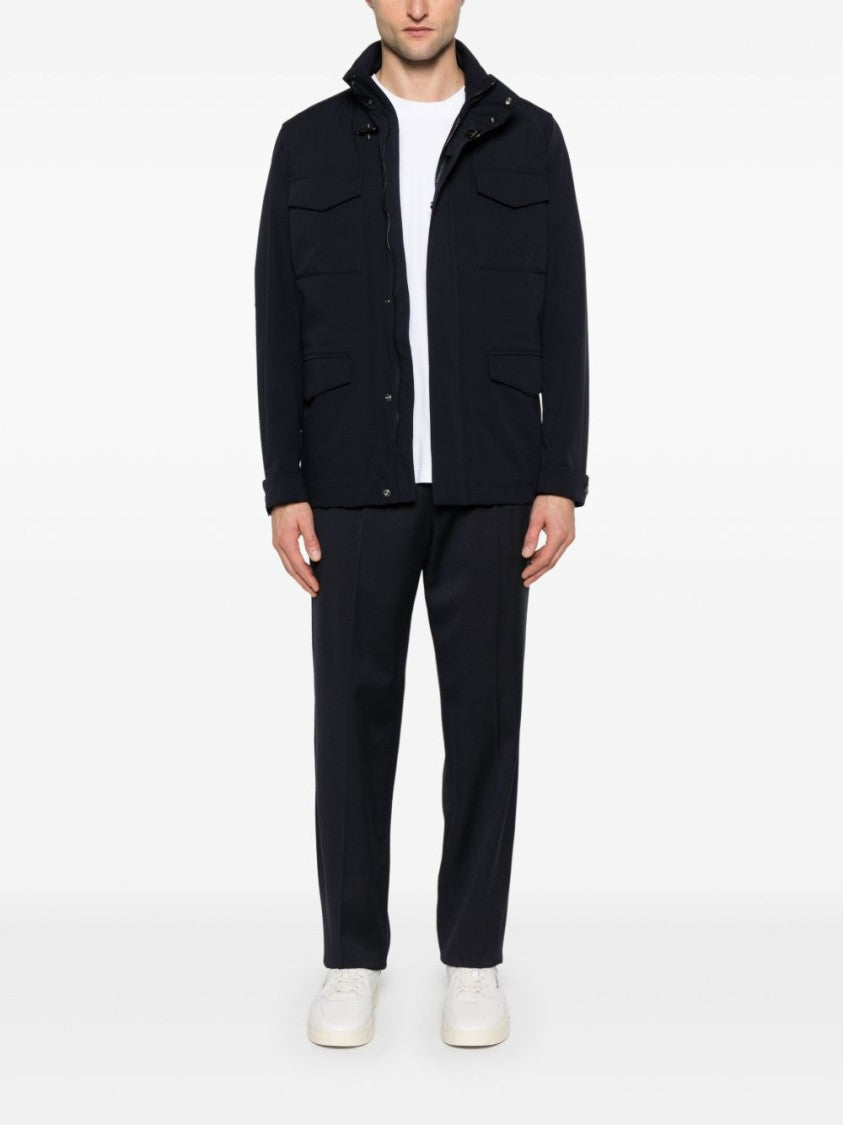 Fay Functional Navy Blue Hooded Jacket