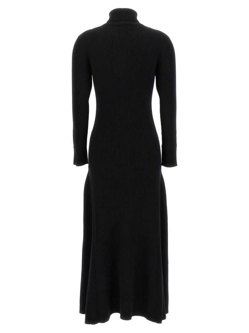 Fabiana Filippi Black Knit Midi Dress With Subtle Cut-Out Detail