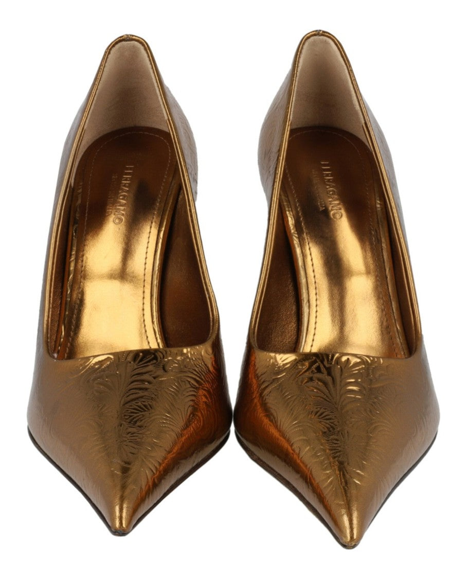 Ferragamo Embossed Floral Eva Pumps