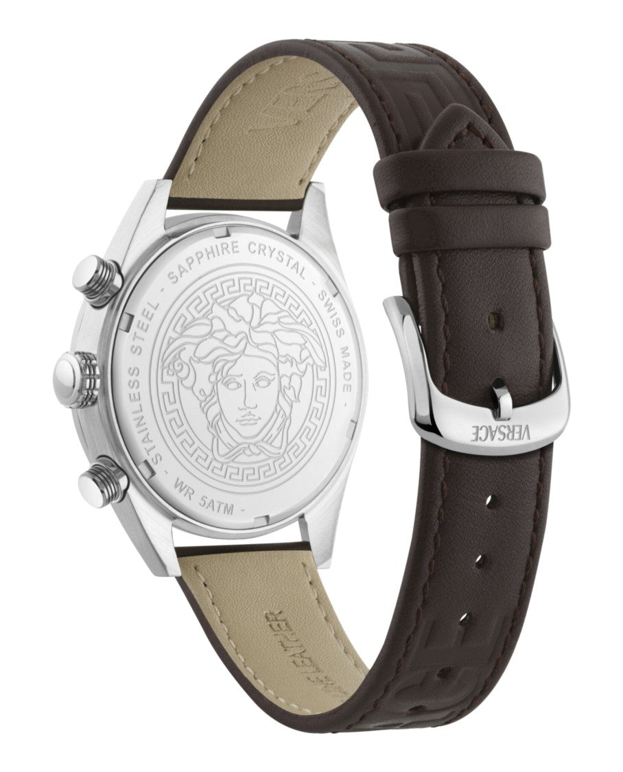 Versace Athletic Chrono Leather Strap