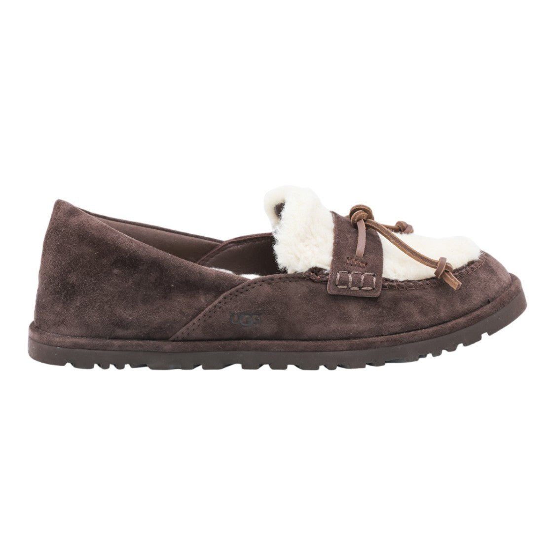 Ugg Suede Shearling Lace-Detail Flats