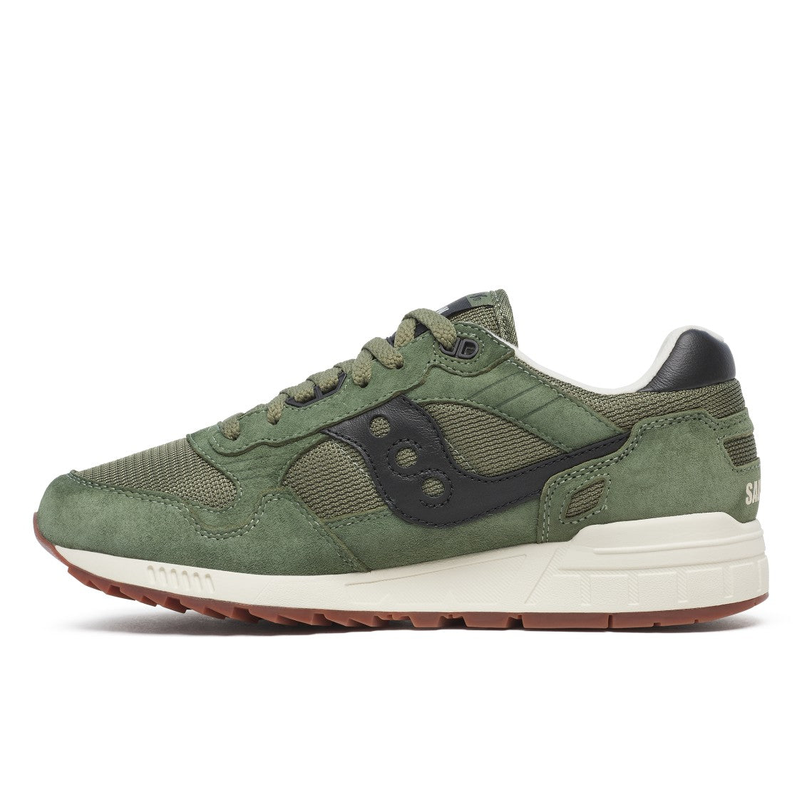 Saucony Olive Green Suede Leather Retro Sneakers