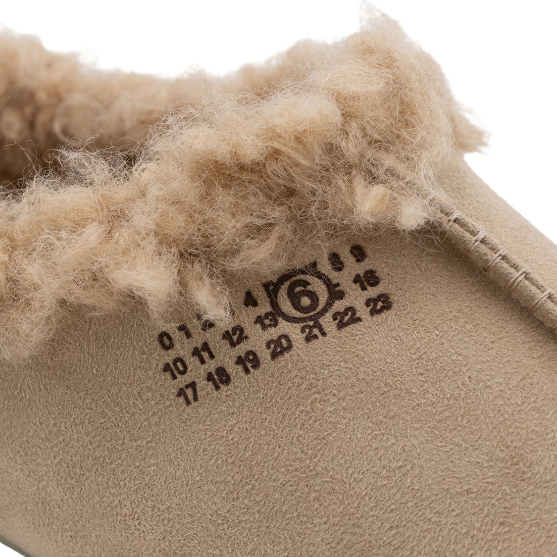 Mm6 By Maison Margiela Soft Beige Suede Flats With Shearling Lining