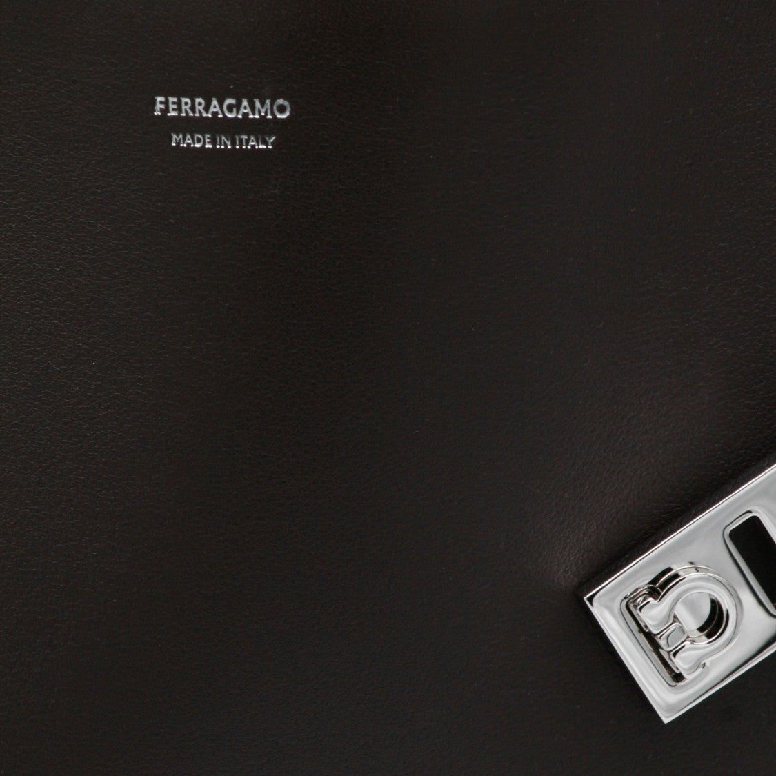 Ferragamo Structured Handbag With Silver-Tone Accents And Top Handle
