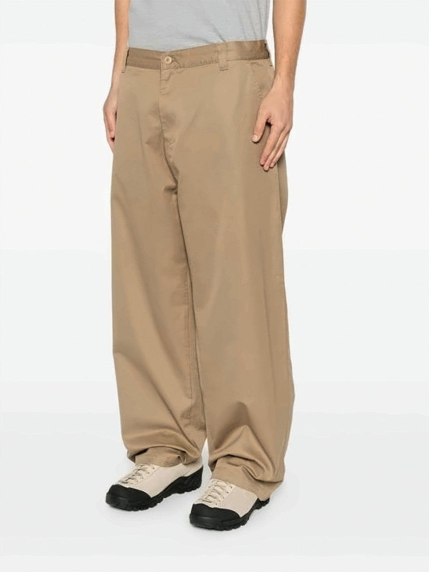 Carhartt Wip High-Waisted Loose-Fit Brown Cotton Pants