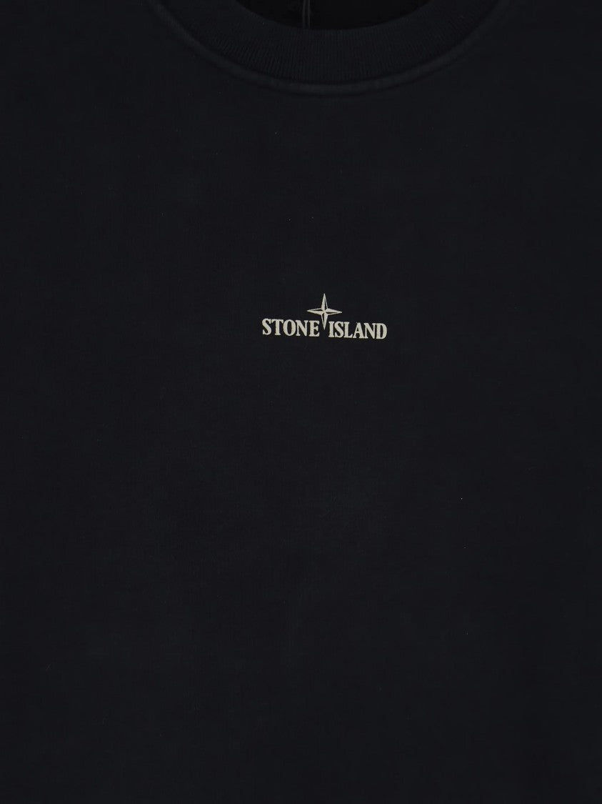 Stone Island Crewneck Sweatshirt With Minimalist Logo And Emblem