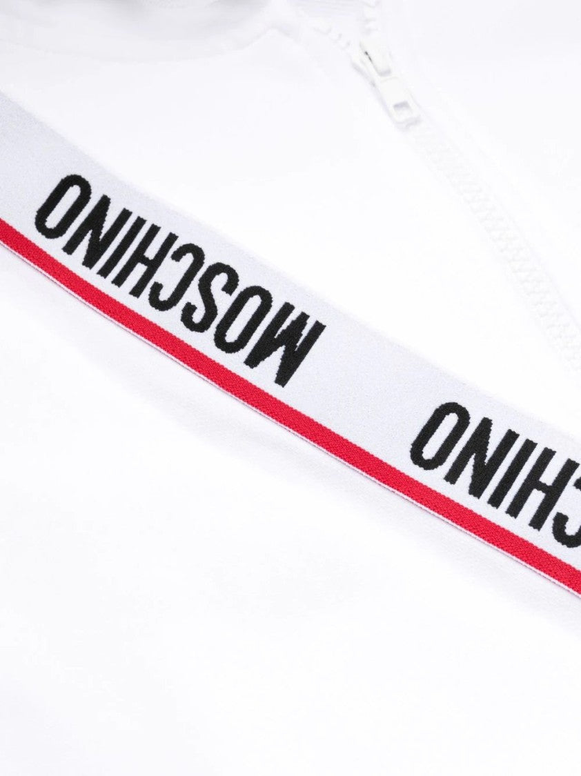 Moschino Zip-Up Sweatshirt With Contrasting Logo Band