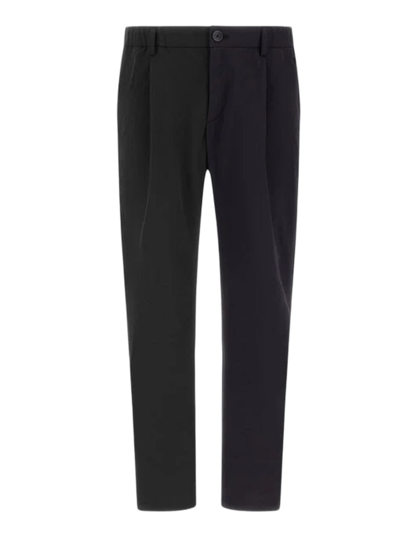Herno Tapered Seersucker Chino Trousers With Welt Pockets