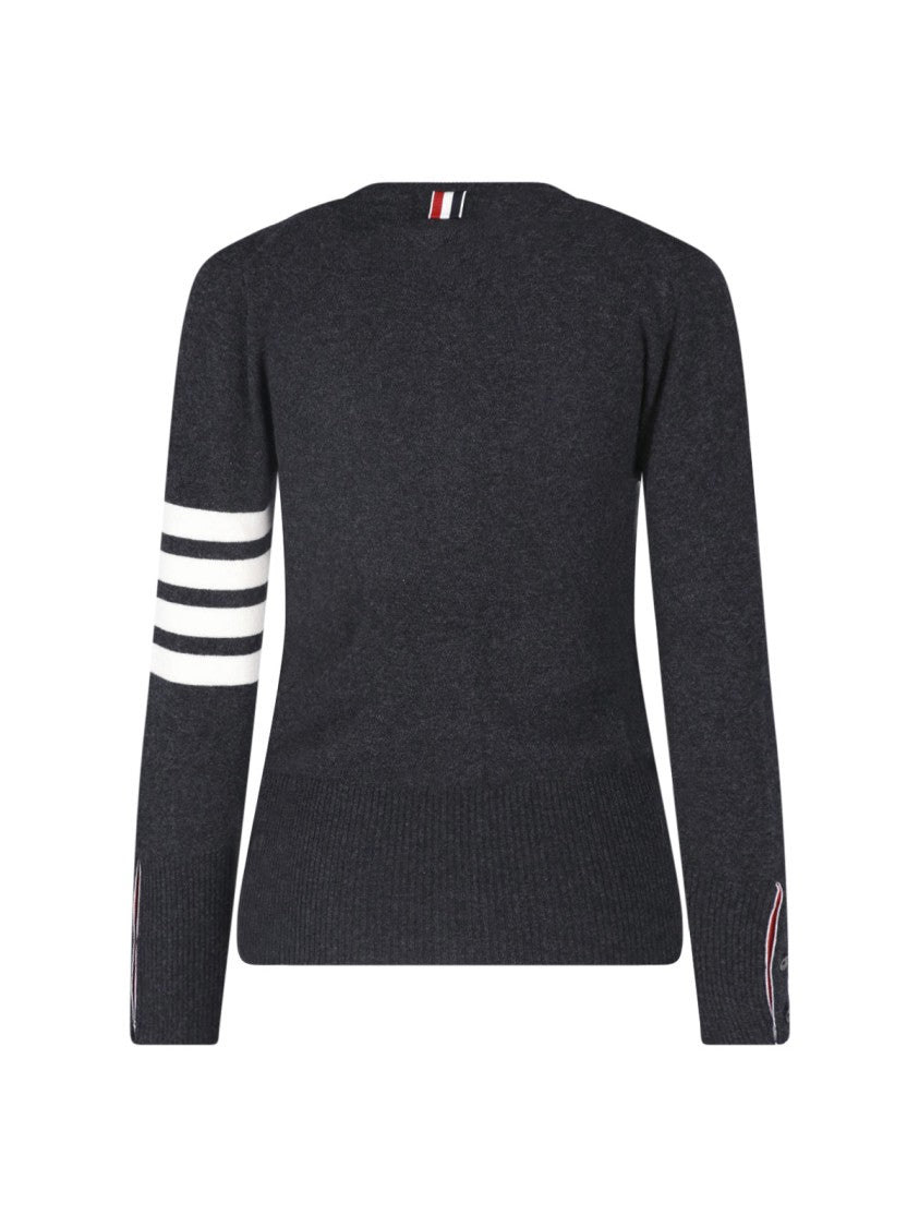 Thom Browne Dark Grey Cashmere 4-Bar Cardigan