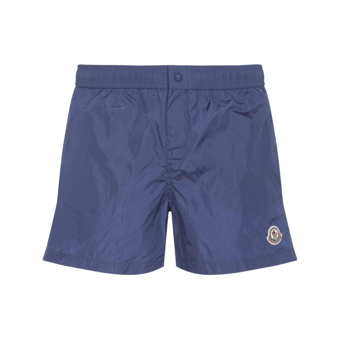 Moncler Streamlined Blue Swim Shorts With Elastic Waistband