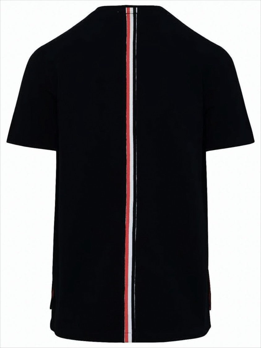 Thom Browne Short-Sleeved T-Shirt With Contrasting Stripe Design